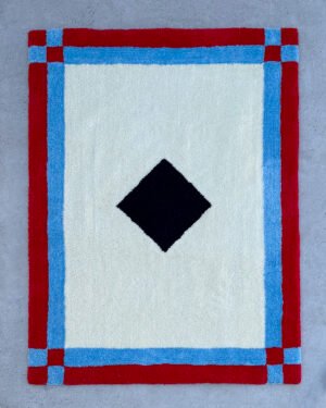 Home alfombra rombo azul